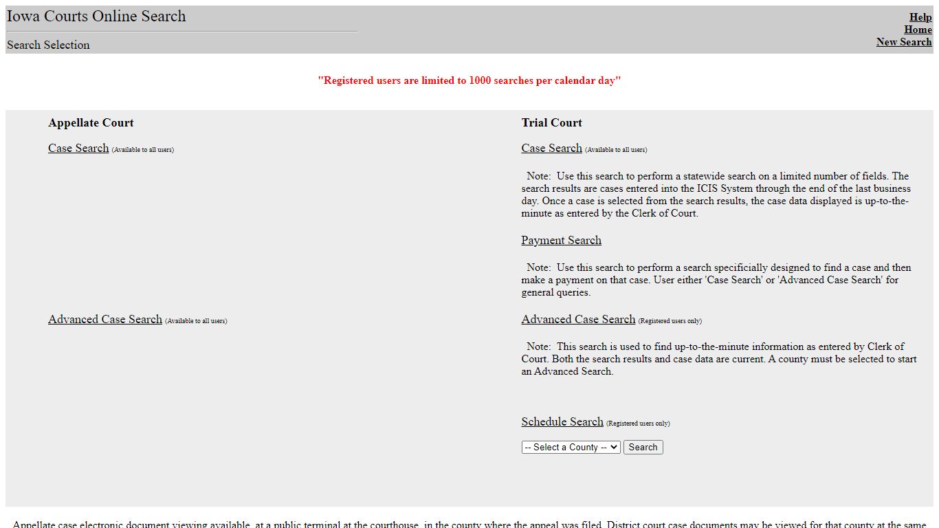 Iowa Courts Online Search